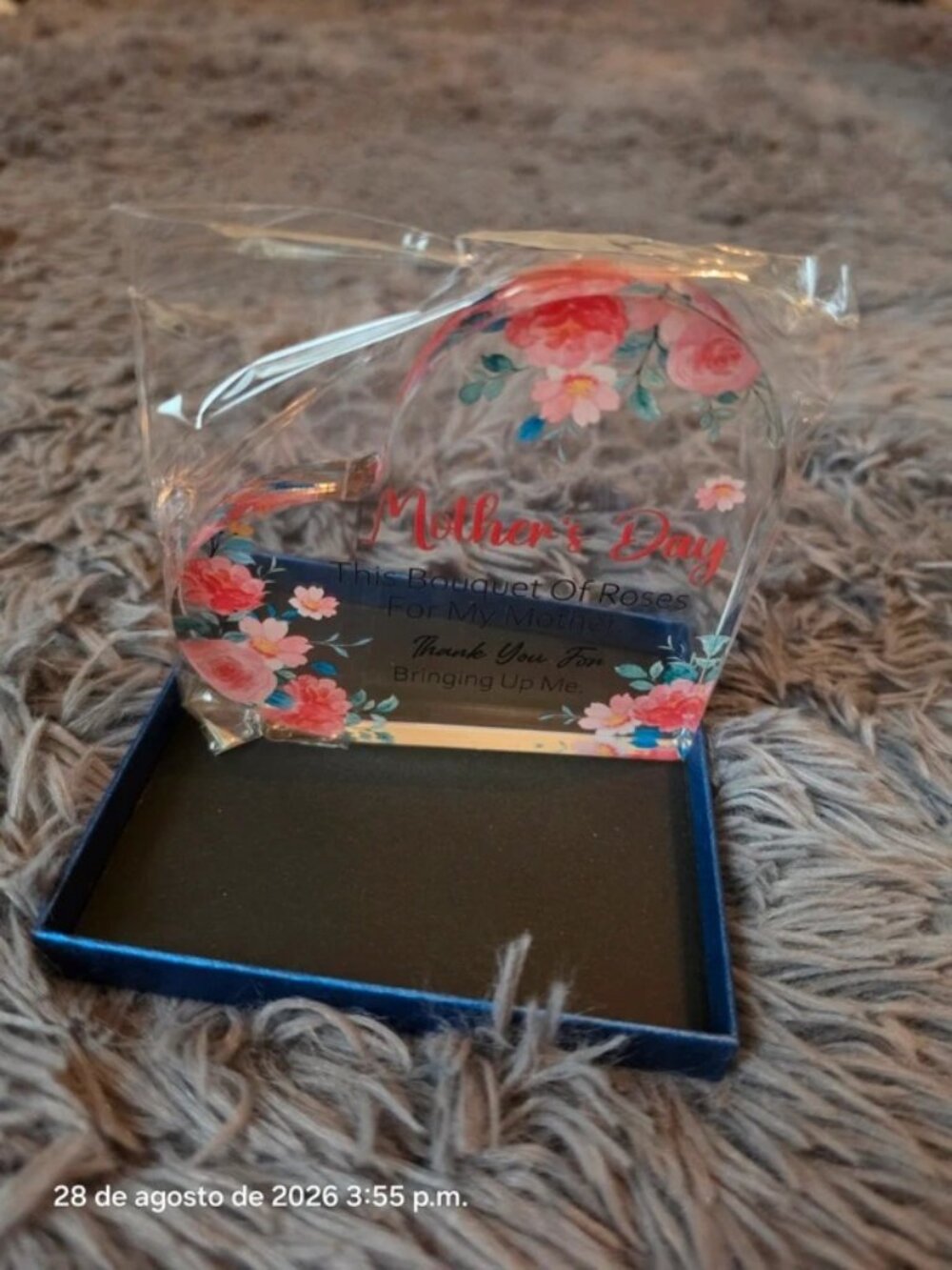 Acrylic Plaque with Pink Heart Design Mother's Day Gift